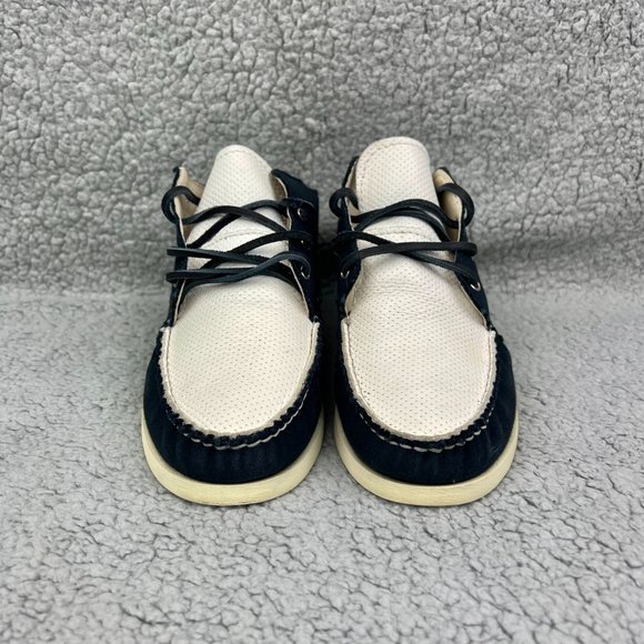 The Generic Man Boat Shoe Men 8 Navy Blue White Casual Dress Shoreman Mid Boot 1 - Picture 4 of 10